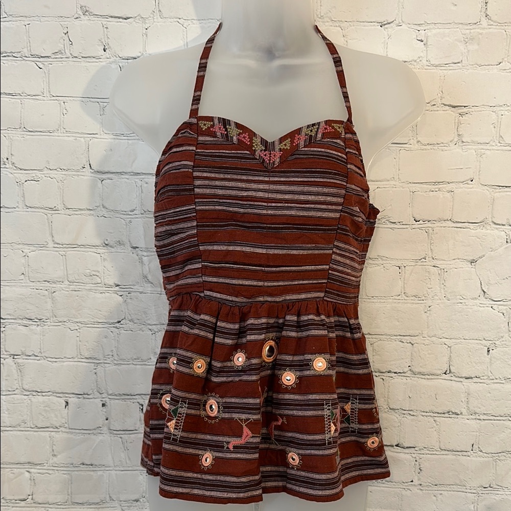Altar’d State Brown Blouse Elegant Top